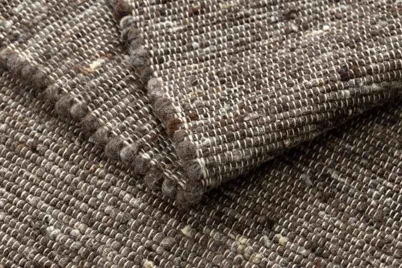 NEPAL 2100 tabac braun Teppich – Wolle, doppelseitig, natur