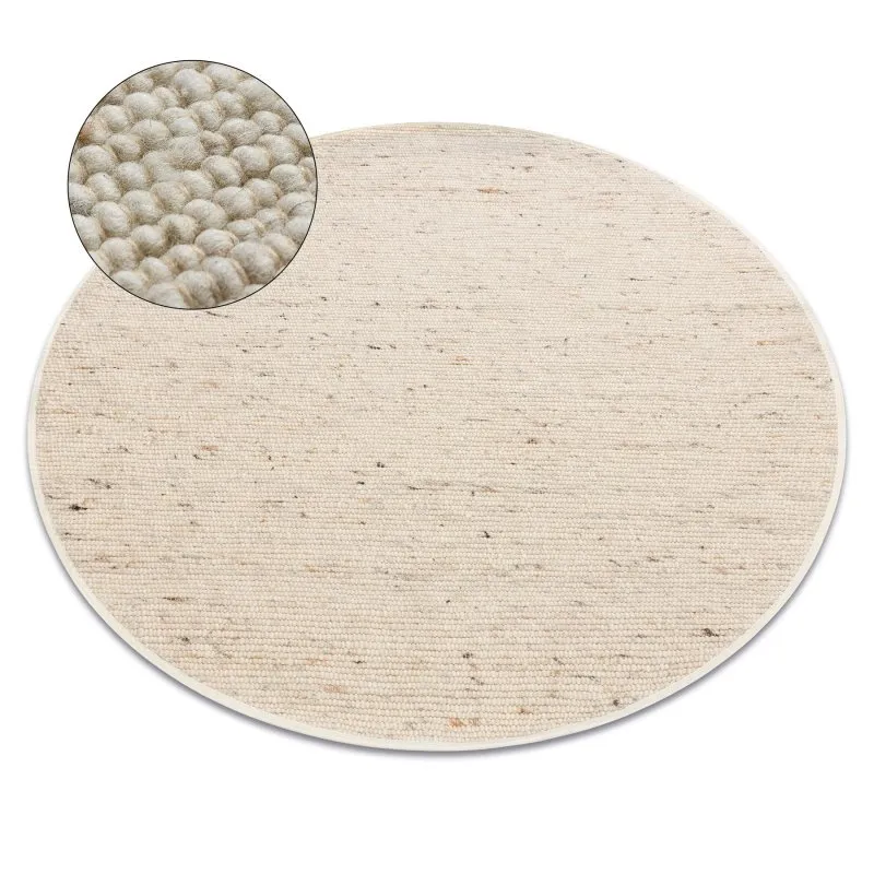 NEPAL Kreis 2100 beige Teppich – Wolle, doppelseitig, natur