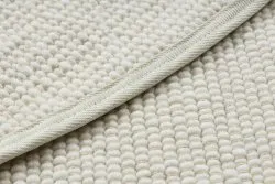 NEPAL 2100 Kreis Teppich natürlich, creme – Wolle, doppelseitig, natur