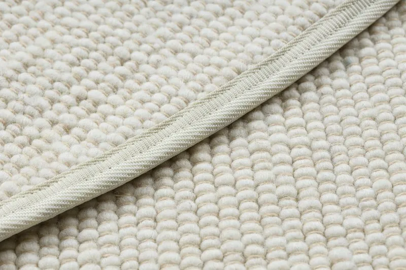 NEPAL 2100 Kreis Teppich natürlich, creme – Wolle, doppelseitig, natur
