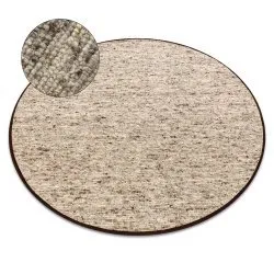 NEPAL Kreis sand, beige Teppich – Wolle, doppelseitig, natur