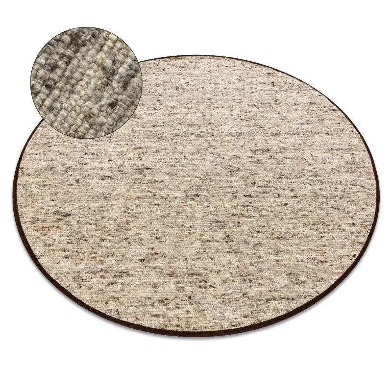 NEPAL 2100 Kreis sand, beige Teppich – Wolle, doppelseitig, natur