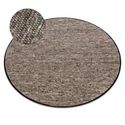 NEPAL Kreis Teppich stone, grau – Wolle, doppelseitig, natur