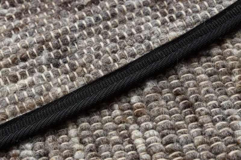 NEPAL 2100 Kreis Teppich stone, grau – Wolle, doppelseitig, natur