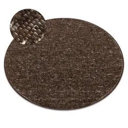 NEPAL Kreis tabac braun Teppich – Wolle, doppelseitig, natur