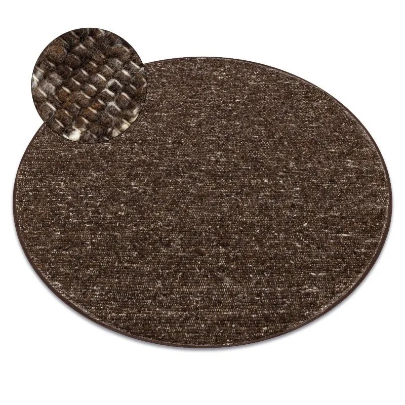 NEPAL 2100 Kreis tabac braun Teppich – Wolle, doppelseitig, natur