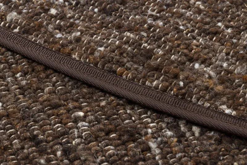 NEPAL 2100 Kreis tabac braun Teppich – Wolle, doppelseitig, natur