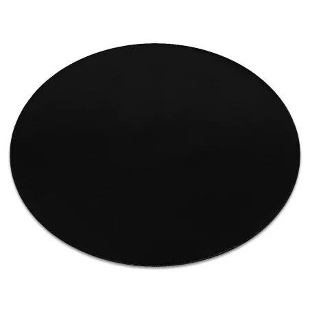 Modern Waschteppich LINDO Kreis Schwarz, rutschfest, zottelig