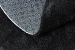 Modern Waschteppich LINDO Kreis Schwarz, rutschfest, zottelig