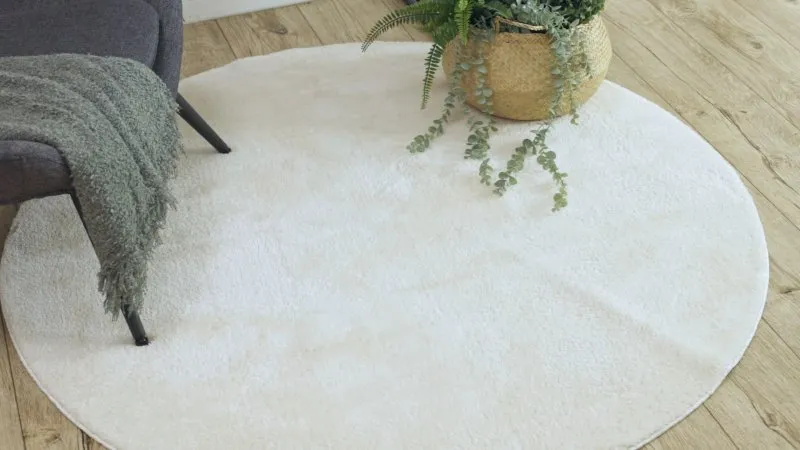 Modern Waschteppich LINDO Kreis creme, rutschfest, zottelig