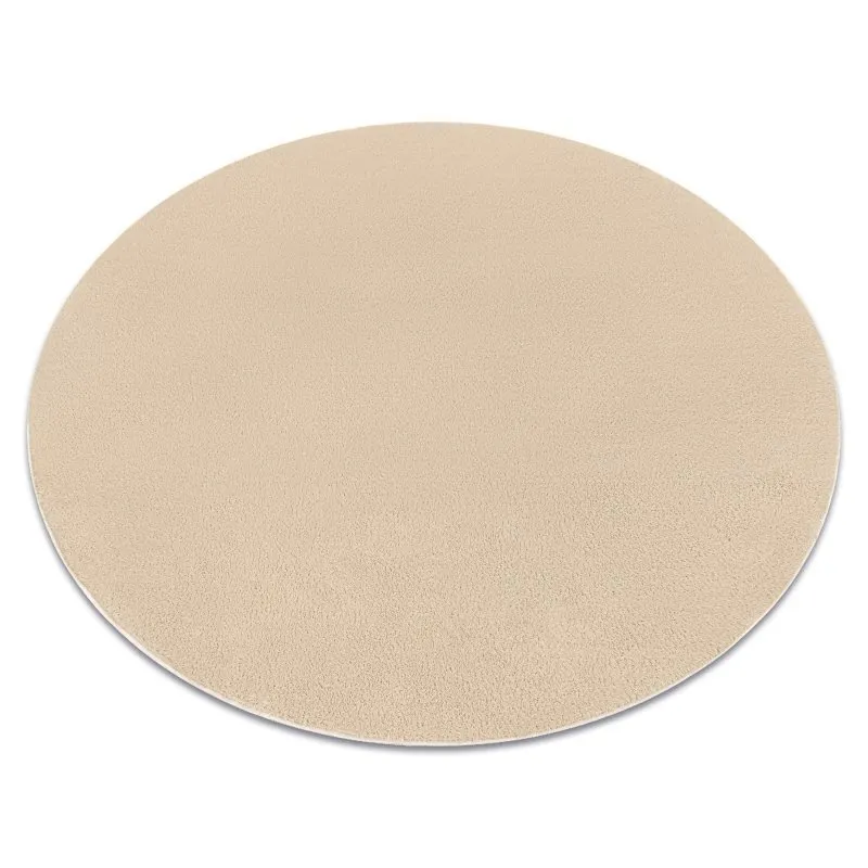 Modern Waschteppich LINDO Kreis beige, rutschfest, zottelig