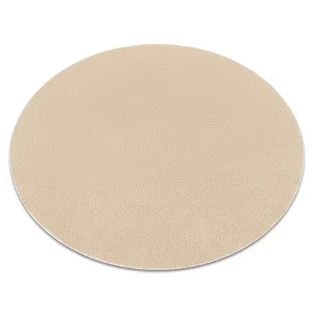 Modern Waschteppich LINDO Kreis beige, rutschfest, zottelig