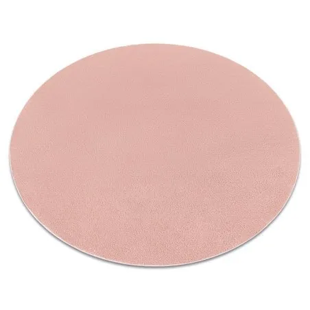Modern Waschteppich LINDO Kreis rosa, rutschfest, zottelig