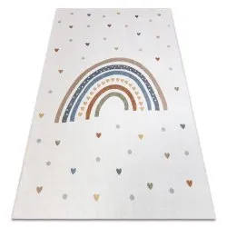 Teppich BONO Regenbogen, Herzen creme/braun