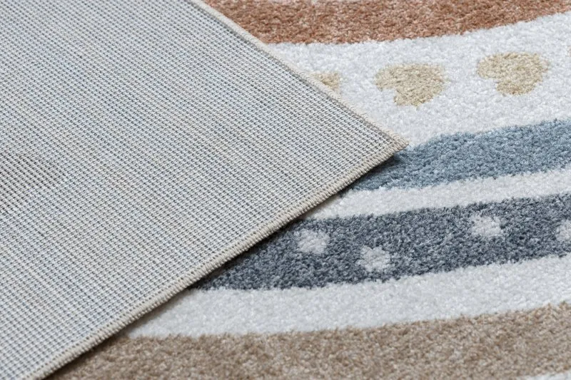 Teppich BONO 8302 Regenbogen, Herzen creme/braun
