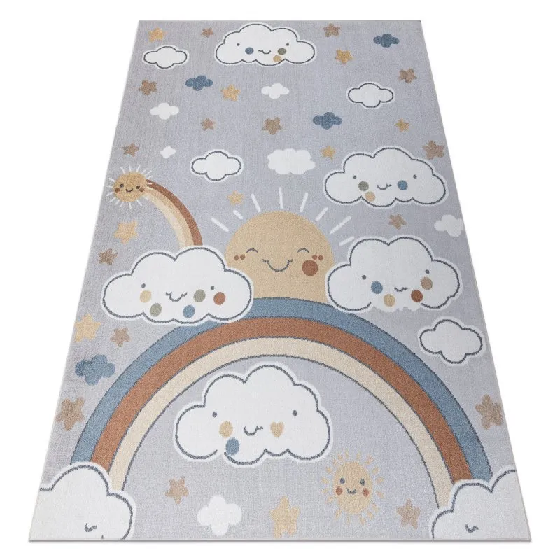Teppich BONO 8437 Wolken, Himmel, hellgrau / Creme