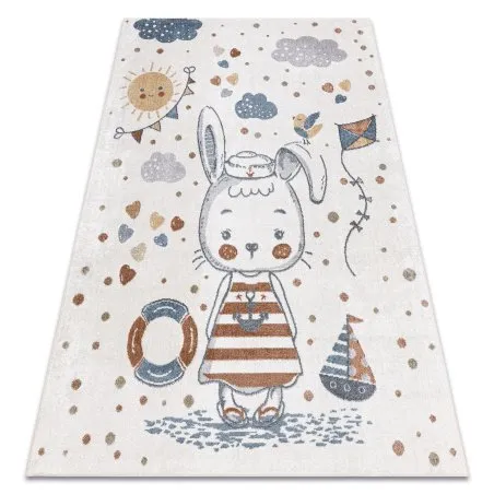 Teppich BONO 8441 Hase Matrose Creme / Blau
