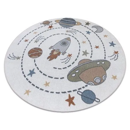 Teppich BONO 8288 Kreis Raum, Planeten creme / anthrazit