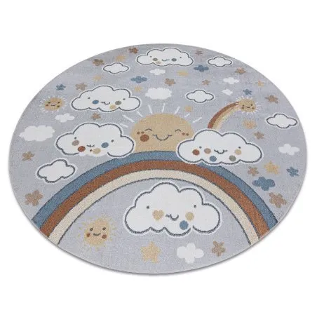 Teppich BONO 8437 Kreis Wolken, Himmel, hellgrau / Creme