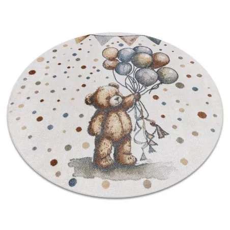 Teppich BONO 9614 Kreis Tragen, Luftballons Creme / hellgrau