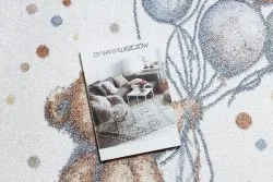 Teppich BONO 9614 Kreis Tragen, Luftballons Creme / hellgrau