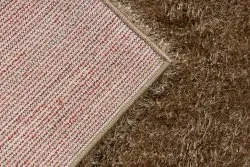 Teppich BUENOS 6650 shaggy schlicht, einfarbig dunkelbeige