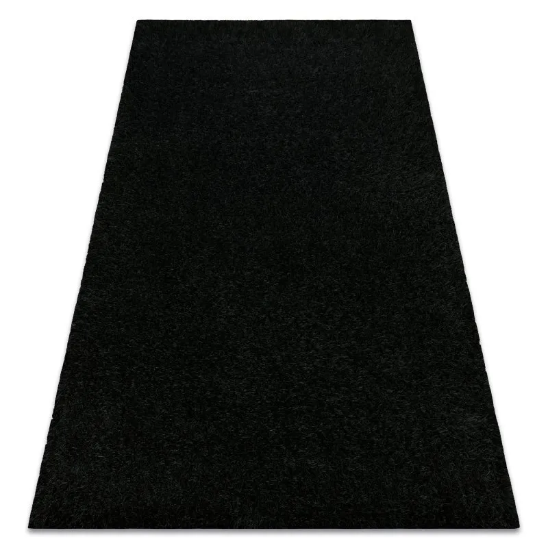 Teppich BUENOS 6649 shaggy schlicht, einfarbig schwarz