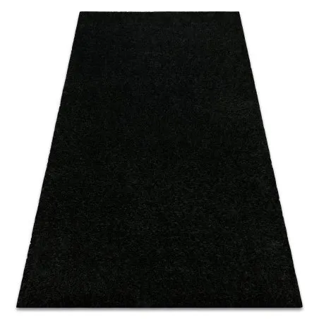 Teppich BUENOS 6649 shaggy schlicht, einfarbig schwarz
