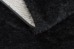 Teppich BUENOS 6649 shaggy schlicht, einfarbig schwarz