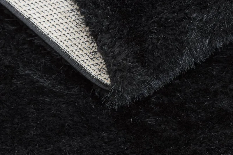 Teppich BUENOS 6649 shaggy schlicht, einfarbig schwarz