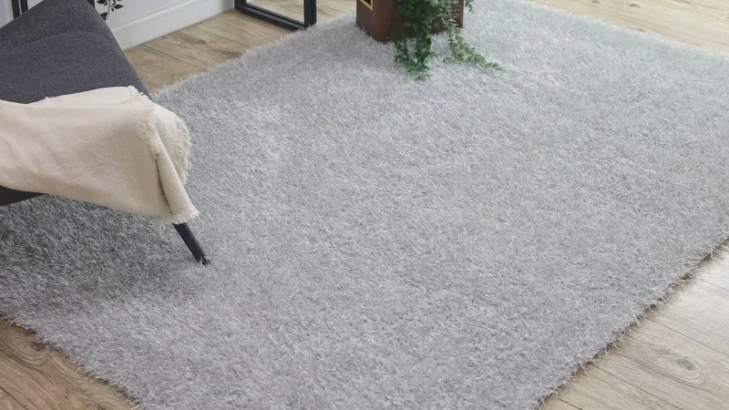 Teppich BUENOS 7005 shaggy schlicht, einfarbig silber