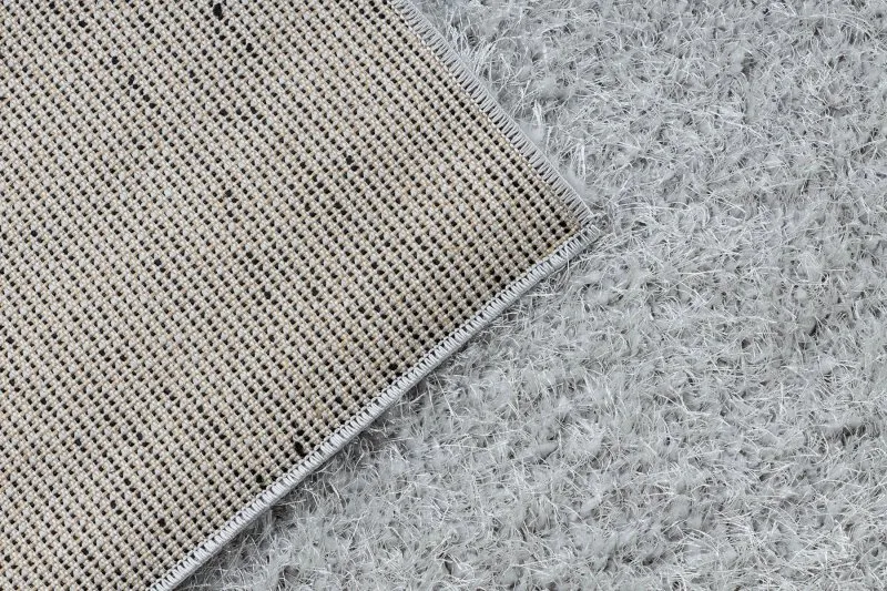 Teppich BUENOS 7005 shaggy schlicht, einfarbig silber