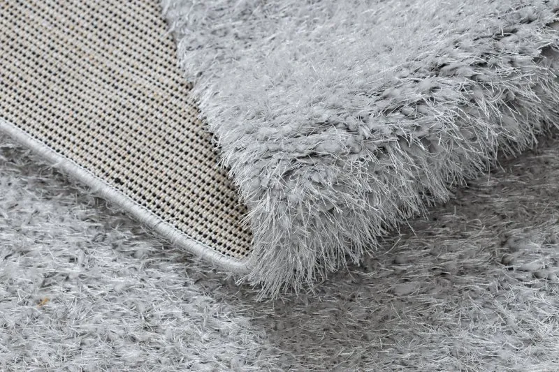 Teppich BUENOS 7005 shaggy schlicht, einfarbig silber