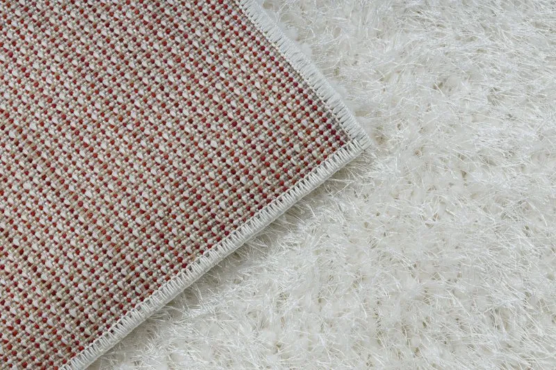 Teppich BUENOS 7001 shaggy schlicht, einfarbig weiß