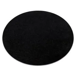 Teppich BUENOS Kreis shaggy schlicht, einfarbig schwarz