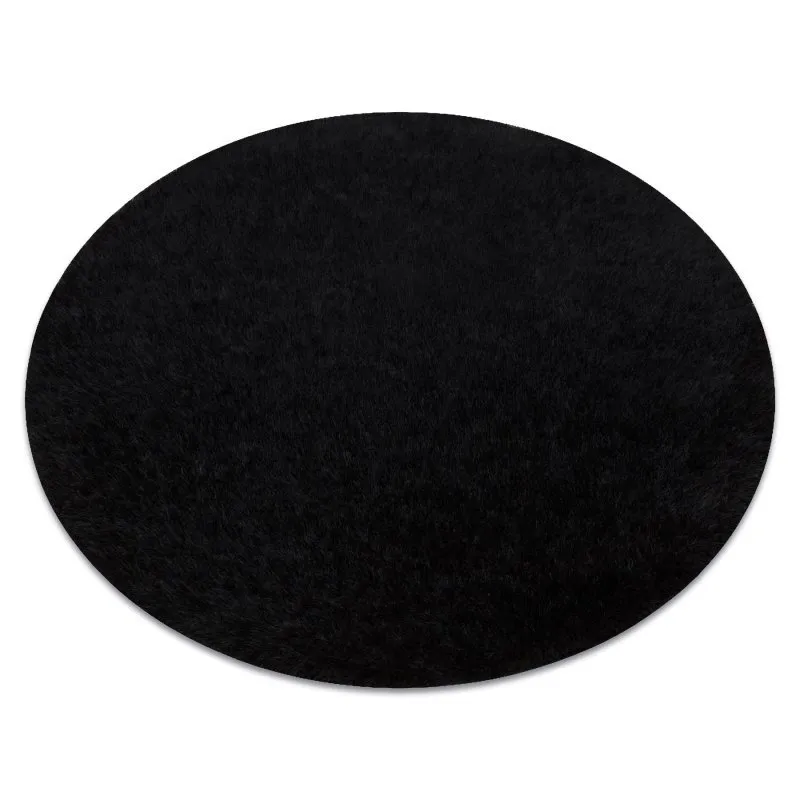 Teppich BUENOS Kreis 6649 shaggy schlicht, einfarbig schwarz
