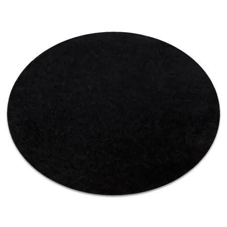 Teppich BUENOS Kreis 6649 shaggy schlicht, einfarbig schwarz