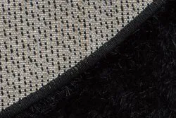 Teppich BUENOS Kreis 6649 shaggy schlicht, einfarbig schwarz