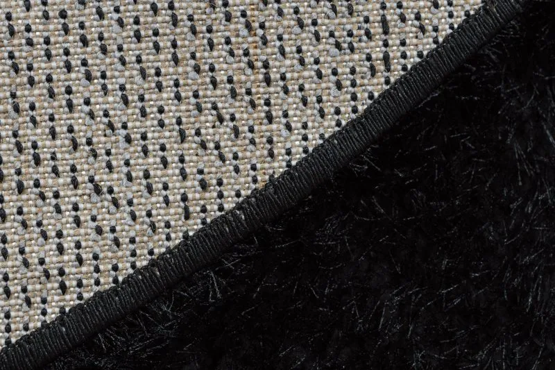 Teppich BUENOS Kreis 6649 shaggy schlicht, einfarbig schwarz