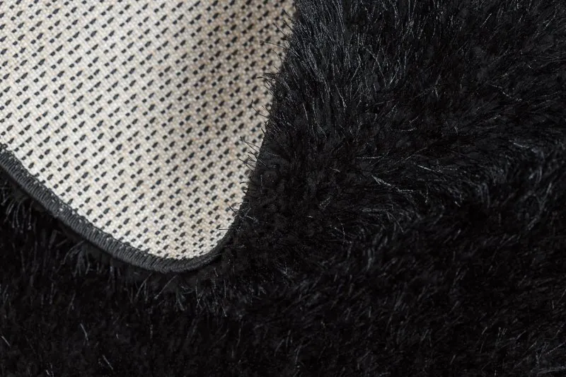 Teppich BUENOS Kreis 6649 shaggy schlicht, einfarbig schwarz