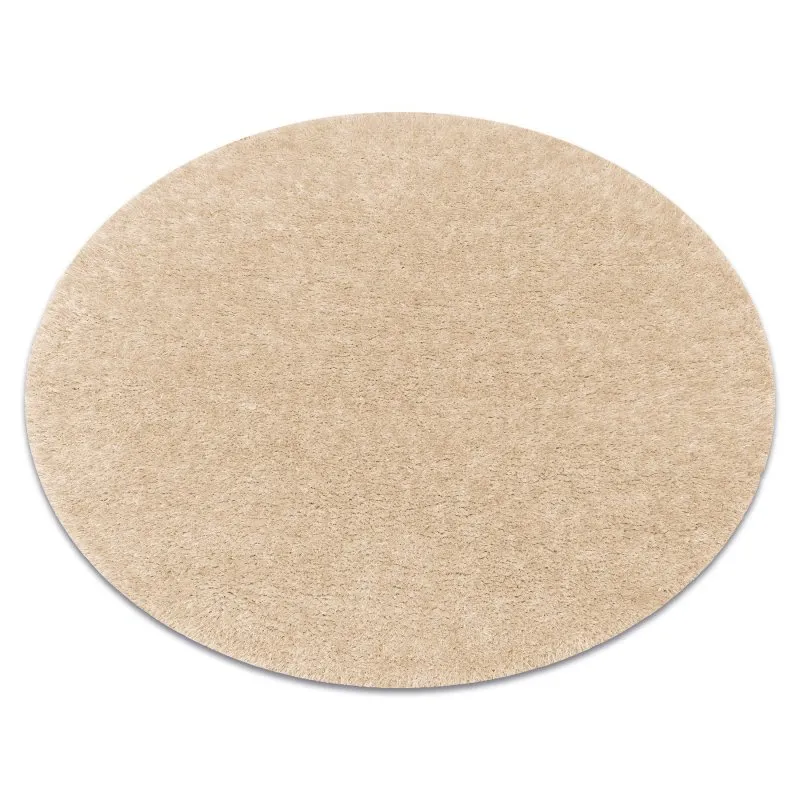 Teppich BUENOS Kreis 6652 shaggy schlicht, einfarbig creme