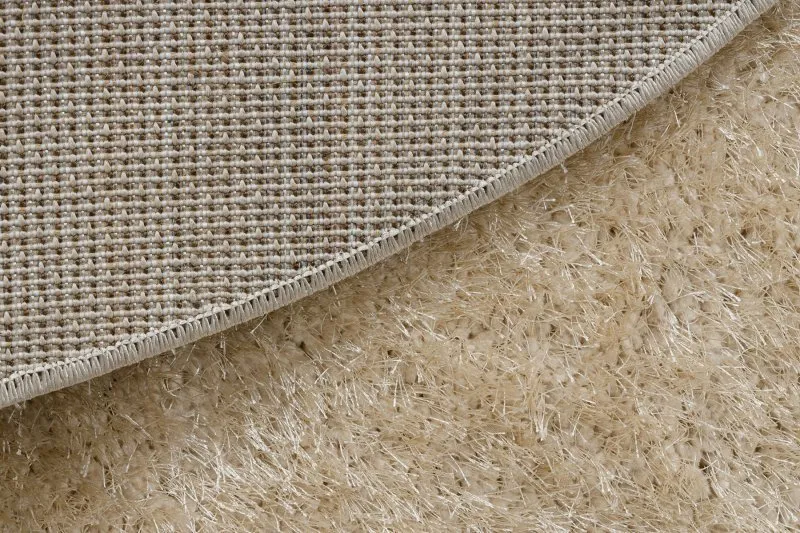 Teppich BUENOS Kreis 6652 shaggy schlicht, einfarbig creme