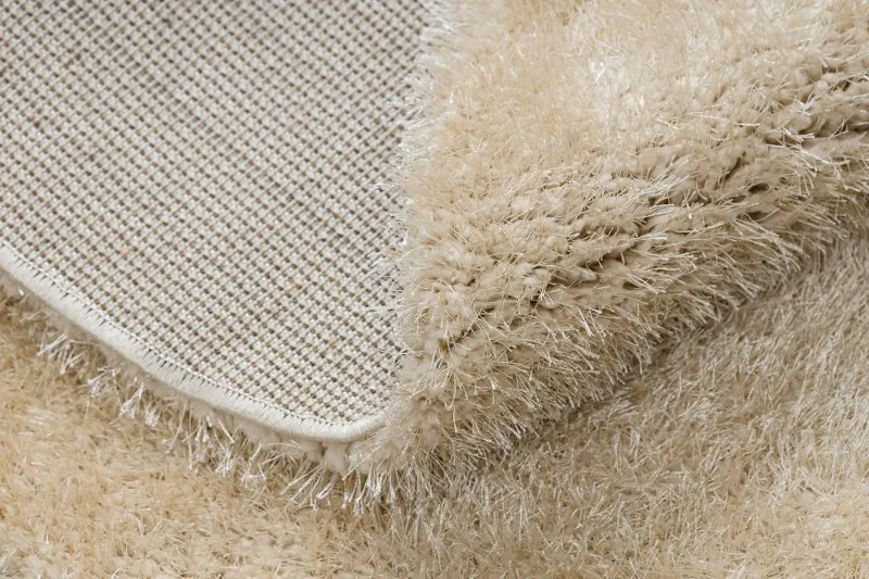 Teppich BUENOS Kreis 6652 shaggy schlicht, einfarbig creme