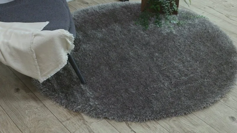 Teppich BUENOS Kreis 6646 shaggy schlicht, einfarbig grau