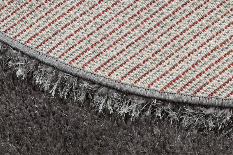 Teppich BUENOS Kreis 6646 shaggy schlicht, einfarbig grau
