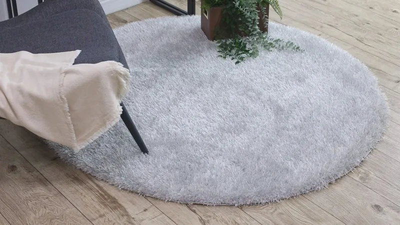 Teppich BUENOS Kreis 7005 shaggy schlicht, einfarbig silber
