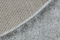 Teppich BUENOS Kreis 7005 shaggy schlicht, einfarbig silber
