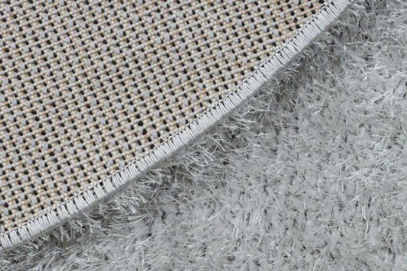 Teppich BUENOS Kreis 7005 shaggy schlicht, einfarbig silber