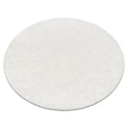 Teppich BUENOS Kreis shaggy schlicht, einfarbig weiß