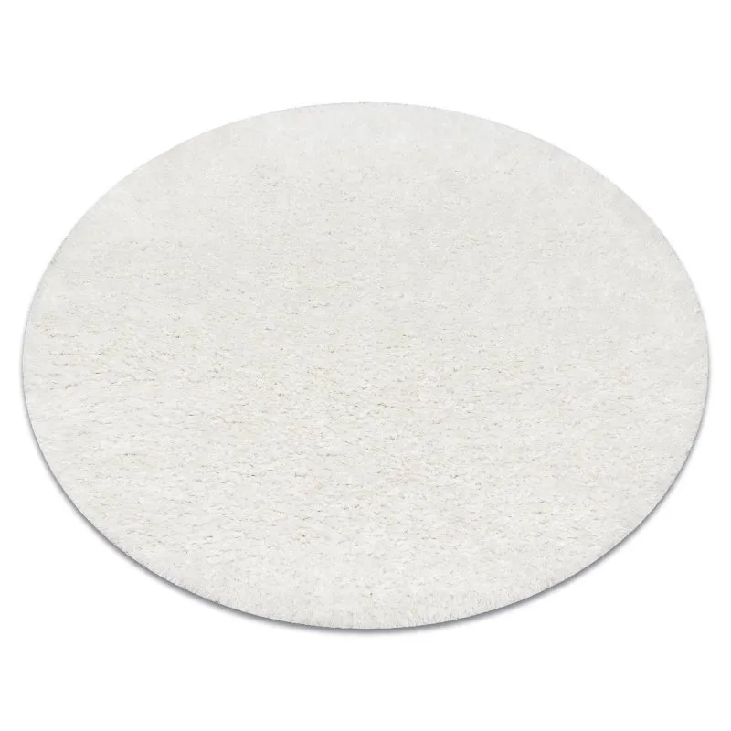 Teppich BUENOS Kreis 7001 shaggy schlicht, einfarbig weiß